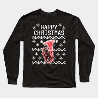 Tuba Ugly Christmas Tubaist Brass Musician Long Sleeve T-Shirt